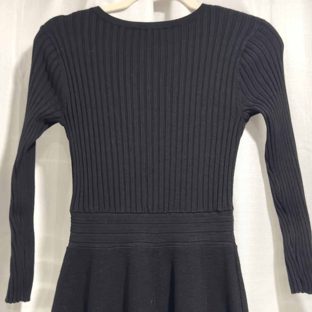 INC International Concepts Black Ribbed Zip Front Sweater Dress FA15 s/5X411 M‎ - Picture 6 of 6